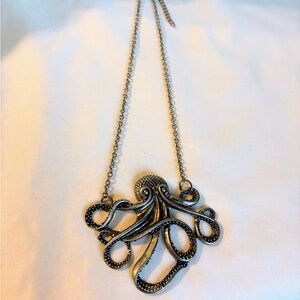 Silver Octopus Pendant Necklace